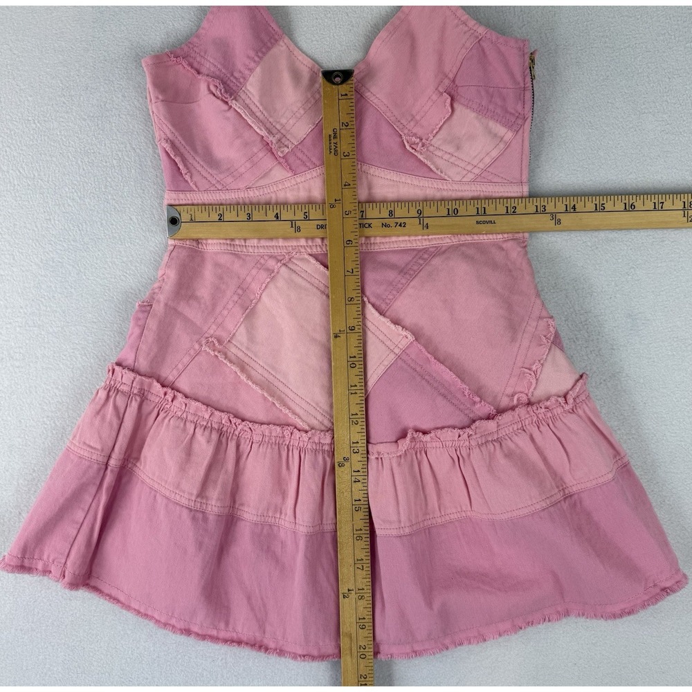 LoveShackFancy Pera Pink MIni Dress Women's Size 0 Colorblock Patchwork *READ* - Picture 2 of 10